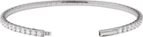 14K Gold Round Lab-Grown Diamond Fully Accented Flexible Bangle Bracelet - White Gold - view 8