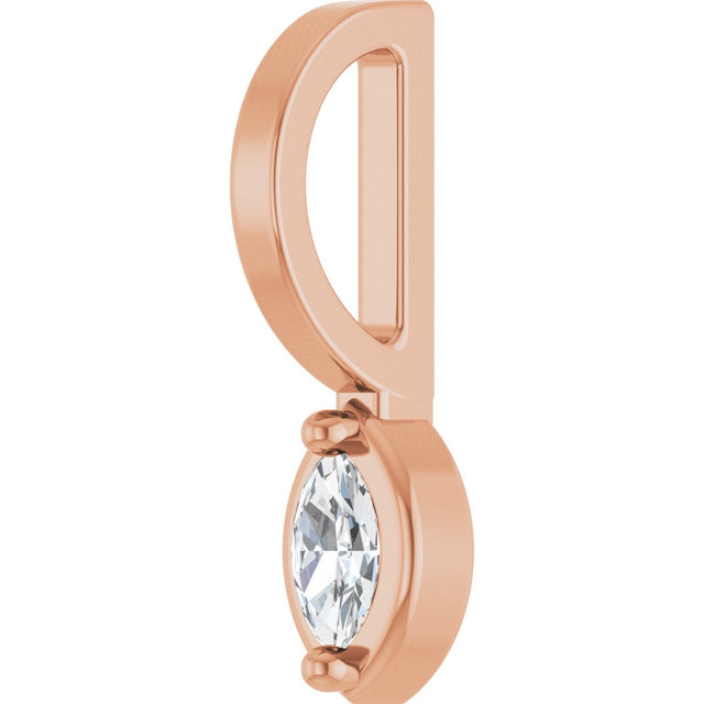14K Gold Marquise Lab-Grown Diamond Solitaire Pendant - Rose Gold - view 5