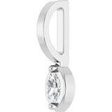 14K Gold Marquise Lab-Grown Diamond Solitaire Pendant - White Gold - view 5