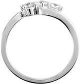 Platinum Round Natural Diamond Three-Stone Ring - view 4