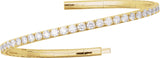 14K Gold Round Lab-Grown Diamond Fully Accented Flexible Bangle Bracelet - Yellow Gold - view 5