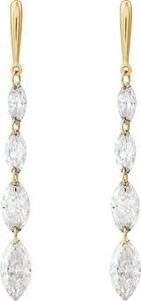 14K Gold Marquise Lab-Grown Diamond Earrings – 6.8x3.5mm - Yellow Gold - view 2