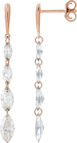 14K Gold Marquise Lab-Grown Diamond Earrings – 6.8x3.5mm - Rose Gold