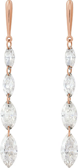 14K Gold Marquise Lab-Grown Diamond Earrings – 6.8x3.5mm - Rose Gold - view 2