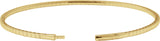 14K Gold Round Lab-Grown Diamond Half Accented Flexible Bangle Bracelet - Yellow Gold - view 6