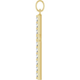 14K Gold Round Lab-Grown Diamond Accented Cross Pendant – 2mm Stones - Yellow Gold - view 3