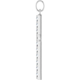 14K Gold Round Lab-Grown Diamond Accented Cross Pendant – 2mm Stones - White Gold - view 3