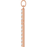 14K Gold Round Lab-Grown Diamond Accented Cross Pendant – 2mm Stones - Rose Gold - view 3