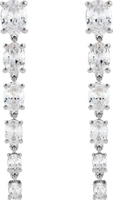 14K Gold Oval Lab-Grown Diamond Earrings – 6.3x4.7mm - White Gold - view 2