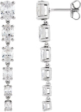 14K Gold Oval Lab-Grown Diamond Earrings – 6.3x4.7mm - White Gold