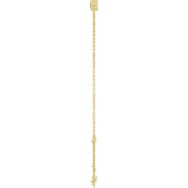 14K Gold Round Natural Citrine Bezel-Set Link Bracelet - Yellow Gold - view 9