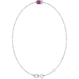 14K Gold Round Natural Pink Tourmaline Bezel-Set Link Bracelet - White Gold - view 8