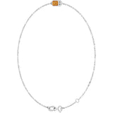 14K Gold Round Natural Citrine Bezel-Set Link Bracelet - White Gold - view 8
