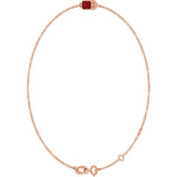 14K Gold Round Lab-Grown Ruby Bezel-Set Link Bracelet - Rose Gold - view 8