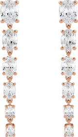 14K Gold Oval Lab-Grown Diamond Earrings – 6.3x4.7mm - Rose Gold - view 2
