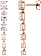 14K Gold Oval Lab-Grown Diamond Earrings – 6.3x4.7mm - Rose Gold