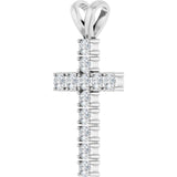Platinum Round Natural Diamond Accented Cross Pendant – up to 3/4 CTW - view 5