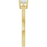 14K Gold Emerald Natural Diamond Claw-Prong Solitaire Ring – 4x3mm - Yellow Gold - view 9