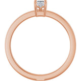 14K Gold Emerald Lab-Grown Diamond Claw-Prong Solitaire Ring – 4x3mm - Rose Gold - view 7