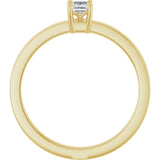 14K Gold Emerald Natural Diamond Claw-Prong Solitaire Ring – 4x3mm - Yellow Gold - view 7