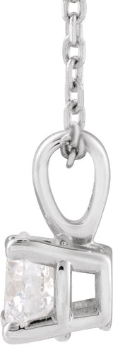 14K Gold Round Lab-Grown Diamond Solitaire Necklace or Pendant – 4-8mm Stones - White Gold - view 4