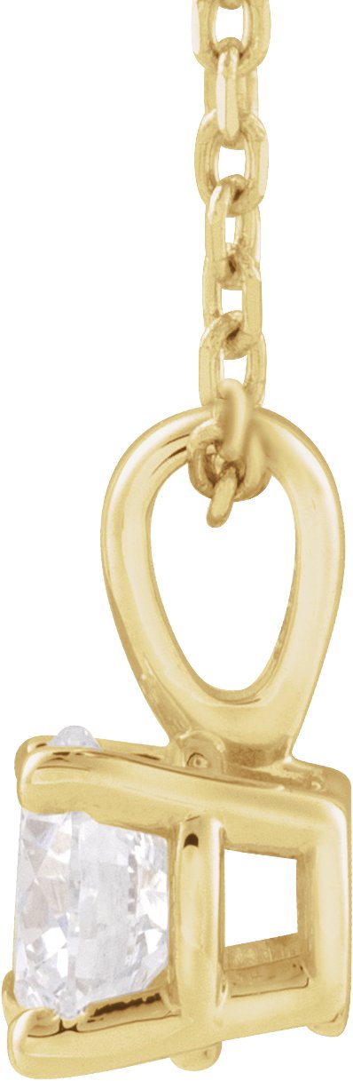 14K Gold Round Lab-Grown Diamond Solitaire Necklace or Pendant – 4-8mm Stones - Yellow Gold - view 4