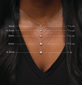 14K Gold Round Lab-Grown Diamond Solitaire Necklace or Pendant – 4-8mm Stones - Rose Gold - view 9