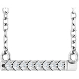 Platinum Round Lab-Grown Diamond French-Set Bar Necklace – 1.2-3mm Stones - view 5