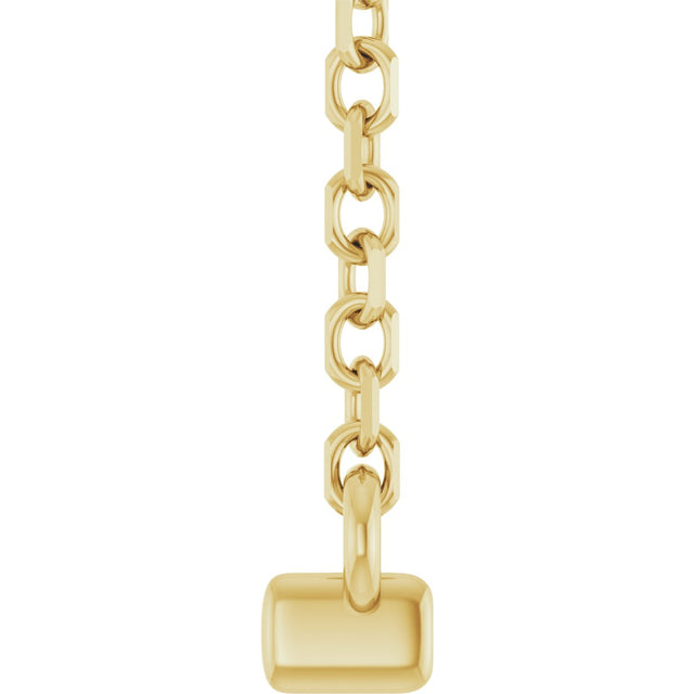 14K Gold Round Lab-Grown Diamond French-Set Bar Necklace - Yellow Gold - view 6