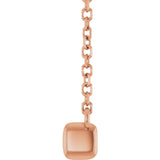 14K Gold Round Lab-Grown Diamond French-Set Bar Necklace - Rose Gold - view 6