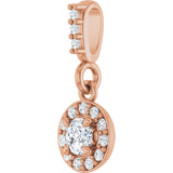 14K Gold Round Natural Diamond Halo-Style Pendant – up to 9/10 CTW - Rose Gold - view 5