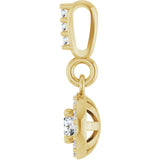 14K Gold Round Lab-Grown Diamond Halo-Style Pendant - Yellow Gold - view 6