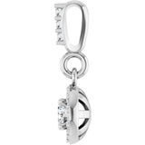 Platinum Round Lab-Grown Diamond Halo-Style Pendant - view 6