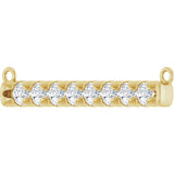 14K Gold Round Lab-Grown Diamond French-Set Bar Necklace - Yellow Gold - view 5