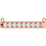 14K Gold Round Lab-Grown Diamond French-Set Bar Necklace - Rose Gold - view 5