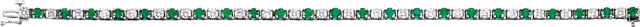 14K Gold Round Lab-Grown Emerald Line Bracelet - White Gold - view 6