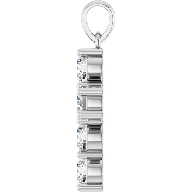 Platinum Round Natural Diamond Accented Cross Necklace or Pendant – up to 1 3/8 CTW - view 6