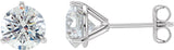 18K Gold Natural Diamond Round 3-Prong Cocktail-Style Stud Earrings - view 2