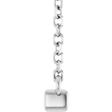 14K Gold Round Lab-Grown Diamond French-Set Bar Necklace - White Gold - view 6