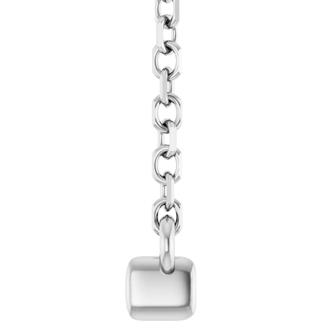14K Gold Round Lab-Grown Diamond French-Set Bar Necklace - White Gold - view 6