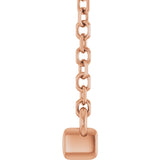 14K Gold Round Lab-Grown Diamond French-Set Bar Necklace - Rose Gold - view 7