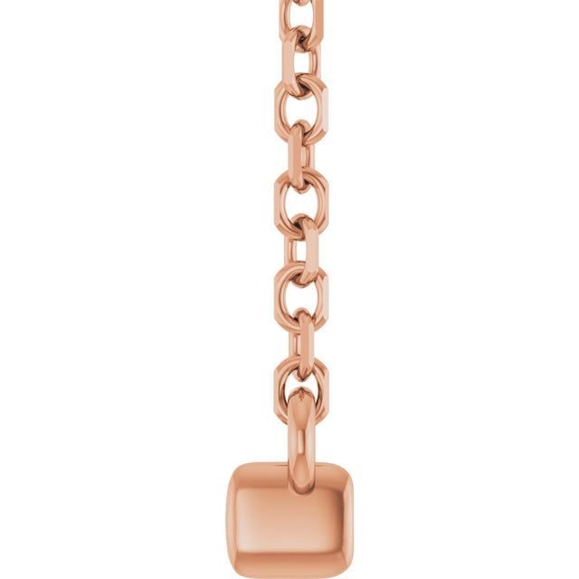 14K Gold Round Lab-Grown Diamond French-Set Bar Necklace - Rose Gold - view 7