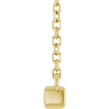 14K Gold Round Lab-Grown Diamond French-Set Bar Necklace - Yellow Gold - view 6