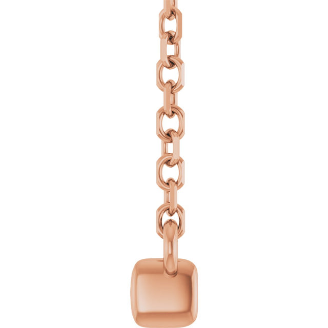 14K Gold Round Lab-Grown Diamond French-Set Bar Necklace - Rose Gold - view 6