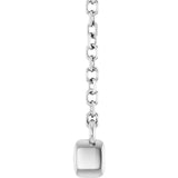 14K Gold Round Lab-Grown Diamond French-Set Bar Necklace - White Gold - view 6