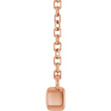 14K Gold Round Lab-Grown Diamond French-Set Bar Necklace - Rose Gold - view 6