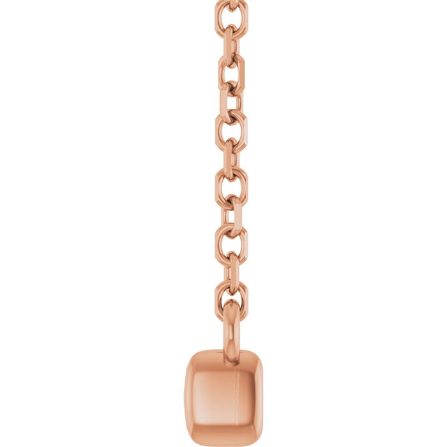 14K Gold Round Lab-Grown Diamond French-Set Bar Necklace - Rose Gold - view 6