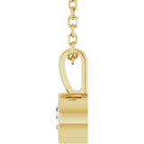 14K Gold Round Lab-Grown Diamond Bezel-Set Solitaire Necklace or Pendant - Yellow Gold - view 6