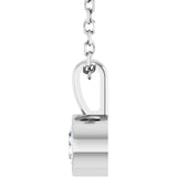 14K Gold Round Natural Diamond Bezel-Set Solitaire Necklace or Pendant – up to 0.06 CTW - White Gold - view 6