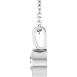 14K Gold Round Natural Diamond Bezel-Set Solitaire Necklace or Pendant – up to 0.06 CTW - White Gold - view 6